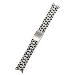 316L Stainless Steel SKX 18mm 20mm Brush Polish Solid Stainless Steel President Watch Strap Band Curved End 240125