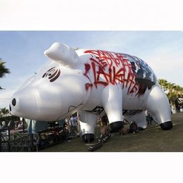 wholesale airtight giant inflatable pig balloon with Colourful printings outdoor mascot canival animal decoration for parade events