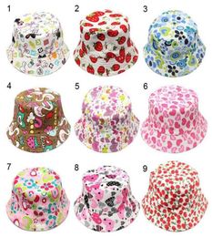 26T Baby Cartoon Print Bucket Sun Hat Floral Children Summer Panama Caps Baby Girls Fisherman Straw Hat Kids Boys Topee cap8958277