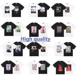 Street Trend Purple Printed Brands 2024SS High Quality Cotton Loose Short Sleeved T-shirt for Men and Spring summer Casual Classic Fashion