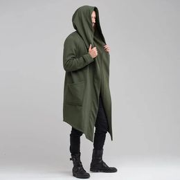 Male Autumn and Winter Cardigan Cloak Hooded Cloak Men's Clothing Coat Cape Men causal Coats 240122