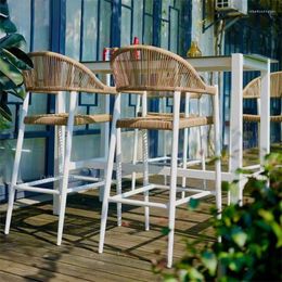 Camp Furniture Outdoor Rattan Bar Restaurant Stools Simple High