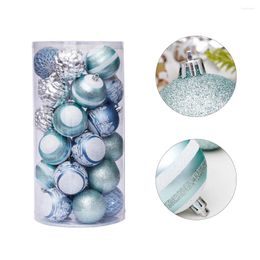 Party Decoration 30 Pcs Christmas Ball Ornaments Blue Painted 6cm/2.36inch Assorted 5 Style Shatterproof For Holiday Wedding