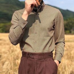 Men's Casual Shirts Classic Vintage Striped Print Shirt Long Sleeve Slim All-match Cardigan Men Spring Fashion Buttoned Lapel