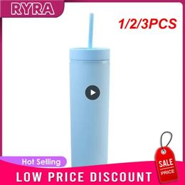 1/2/3PCS Pieces 16oz Matte Tumblers With Lid and Straw Plastic Skinny Acrylic Tumbler Double Wall Tumbler Cups Bottles Party 240122