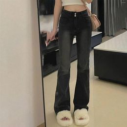 Women's Jeans 2024 Large Size Fat Sister Micro High Waist Show Thin Elastic Slim Flared Trouses Ladies Pantalones De Mujer