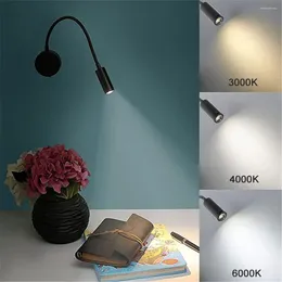 Wall Lamp C2 3000K/4000K/6000K Bronze White 3W LED Reading Light Gooseneck For Bed Headboard DeskBedside Switch Night