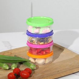 Storage Bottles 1PC Freezer Box Round Microwave Heating Plastic 150ml Refrigerator Slide Dish For Fruit Vegetable