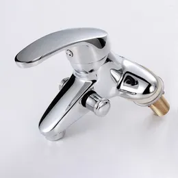 Bathroom Sink Faucets 1pc Silver Zinc Alloy &Cold Water Mixer Tap Wall Mounted Side Open 2 Ways Faucet Replacement Supplies