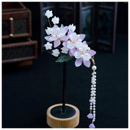 Hair Accessories Girls Sweet Edge Clips Hairpin Bellflowers Weaving Jewellery With Tassel For Gown Dress Hairstyle Making Tools