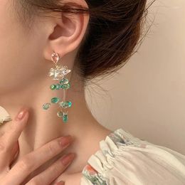 Dangle Earrings Women's Exquisite Crystal Flower Delicate Romantic Earring Classic Jewellery Trendy Decorations Vintage Jewellery