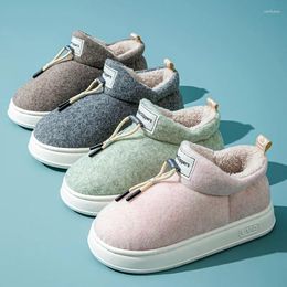 Slippers Fashion Winter Warm Couple Lithe Non-slip Scuff Ladies' Wrap Heel Soft Plush Women Men's Home Casual Cotton Shoes