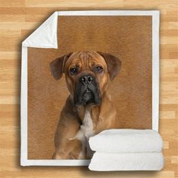 Blankets Bullmastiff Cozy Premium Fleece Blanket 3D Printed Sherpa On Bed Home Textiles