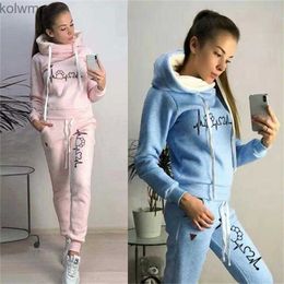 Women's Two Piece Pants Fashion Women Track Suits Sports Wear Jogging Suits Ladies Hooded Tracksuit Set Clothes Hoodies+Sweatpants Sweat Suits YQ240214