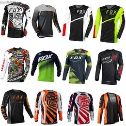 Yjz4 Men's T-shirts Bat Fox Motocross Jersey Long Sleeve Downhill Enduro Mountain Bike T-shirt Camiseta Mtb Maillot Ciclismo Hombre