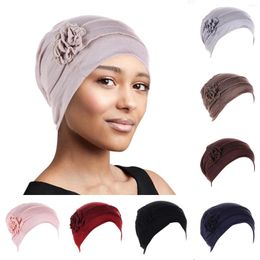 Ethnic Clothing Women Splicing Model Hat Beading Muslim Ruffle Cancer Chemo Wrap Cap Head Band