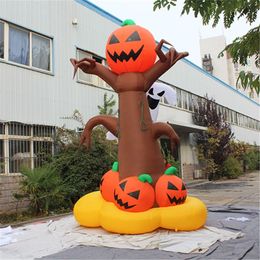 wholesale 7mH (23ft) with blower Advertising Inflatables Arch Inflatable Pumpkin Arch With 7 Colour LED Light For Halloween Decorations