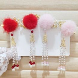 Hair Accessories 2Pcs/Set Girls Cute Hairball Pendant Ornament Clips Children Lovely Faux Fur Hairpins Barrettes Kids Accseeories