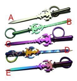 GR2 Titanium Colorful Sword Shape Titanium Nail Titanium Dabber Wax Carving Tool Pendant DIY3821956