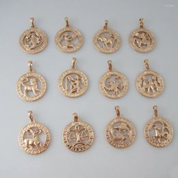 Pendant Necklaces Foromance/ YELLOW GOLD Colour 18" NECKLACE& VIVID 12 CONSTELLATIONS Scorpio Virgo Leo HANGS 1.14inch