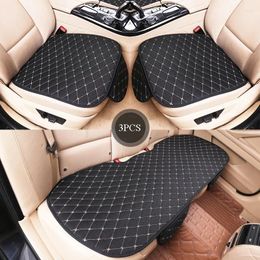 Car Seat Covers Flax Cover Front Rear Linen Fabric Cushion Breathable Protector Mat Pad Four Season Anti Slip Auto Interior Accessories