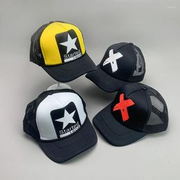 Ball Caps INS Star Cross Kpop Hip Hop Men Women Baseball Hats Cotton Streetwear High Hat Eave Adjustable Breathable Fashion Sport