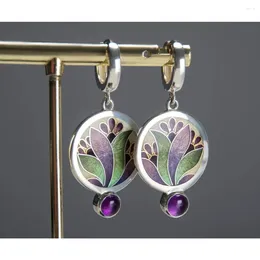 Dangle Earrings Colorful And Elegant European American Enamel With Versatile Super Immortal Flower Cubic Jewelry
