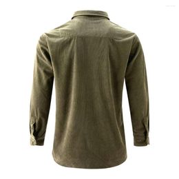 Men's Casual Shirts Spring Shirt Men Button-up Single-breasted Cardigan With Turn-down Collar Pockets Slim Fit Soft For Long