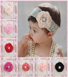 INS Infant Flower Pearl Headbands Girl Lace Headwear Kids Baby Pography Props NewBorn Bow Hair Accessories Baby Hair bands INS 2251025