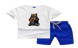 Luxury Designer Baby Summers Clothes Set Printing Cartoon Bear Kids Boy Girl Short Sleeve Tee and Pants 2Pcs Sport Suit Fashion Tr6290350
