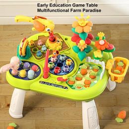 Fishing Game for Kids Flower Arrangement Toy Board Game Multifunctional Early Education Game Table Whack Mole Game Fine Motor 240130