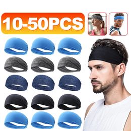 10-50Pcs Ultra-Thin Sports Sweatband Breathable Absorbent Headband Sweat Hair Head Band Soft Smooth Outdoor Sport Yoga Headband 240125