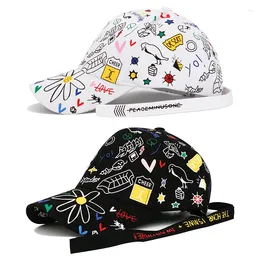 Ball Caps 2024 Fashion Graffiti Baseball Cap For Men Women Floral Cross Sun Hat Adjustable Dad Hats Running Workouts Outdoor