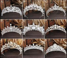 Gorgeous Sparkling Silver Big Wedding Diamante Pageant Tiaras Hairband Crystal Bridal Crowns For Brides Hair Jewellery Headpiece7328521