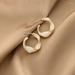 Stud Earrings Sell Trendy Twist Drop Glaze Ladies Golden Twisted Art Line Jewelry Accessories Women Gifts No Fade