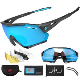 X-TIGER Cycling Glasses Bike Protection Eyewear Running Fishing Sports Men Women 5 Lens Polarised Bicycle Sunglasses240129