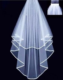 Wedding Veil Two Layers Velos De Novia White and Ivory Tulle Bridal Veil Cheap Voile De Mariee6435072