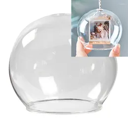 Party Decoration 5 Pieces X DIY Home Christmas Ornament 80mm Hooked Glass Bottom Opening Sphere Bauble Ball