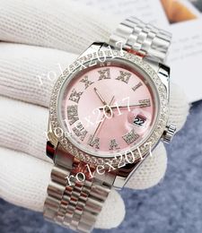 Factory Men's Ladies Watches 36mm Mens Diamond Watch Mechanical Movement Automatic Wristwatch Original Stainless Steel Strap Fashion Womens pink.Wristwatches