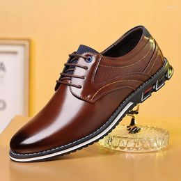 Dress Shoes Leather Mens Formal Fashion Oxford Business Design For Male Pointy Big Size