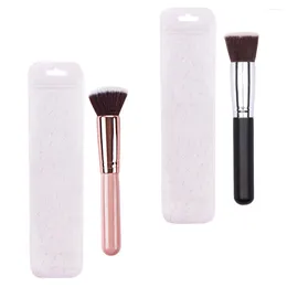 Makeup Brushes 2 Pcs Flat Head Brush Gifts For Women Short Hair Powder Foundation Unqiue