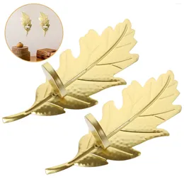 Candle Holders 2pcs Wall Metal Craft Stand Candlestick Holder Leaf Shape