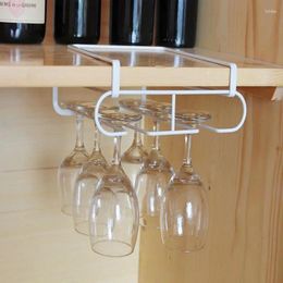 Kitchen Storage Creative Iron Craft Tall Cup Hanging Rack For Inverted Red Wine Cups In Cabinets Household