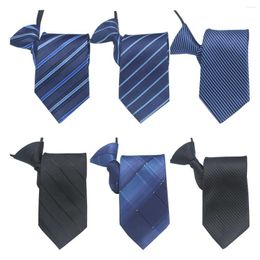 Bow Ties In Stock Men's Zipper Tie Formal Suit Business 8 CM Bridegroom's Wedding Prom Party Red Black Stripe Work Wear