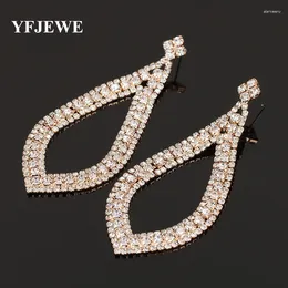 Dangle Earrings YFJEWE Fashion Women Wedding Jewelry Austrian Crystal Long Drop Large Bride For Big E352