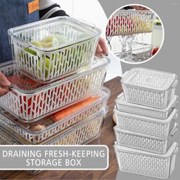 Storage Bottles Refrigerator Vegetable And Fruit Organiser Hollow Basket Container Drawner Box Kitchen Fridge Drawer Rack Drop