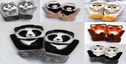 New 22cm Adorable Girls Winter Gloves Featured Animals Cat Dog Panda Design Warm Outdoor Mittens Kids Costume Accessory Cute Glove8265608