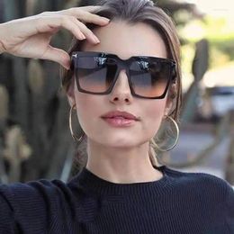 Sunglasses Large Frame Square Women Decorative Rice Nail Fashion Sun Glasses Men Outdoor Driving Eyewear UV400 Oculos De Sol