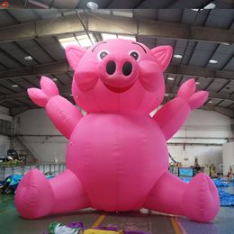 wholesale Free Delivery outdoor activities giant inflatable pink pig cartoon animal ground balloons for sale