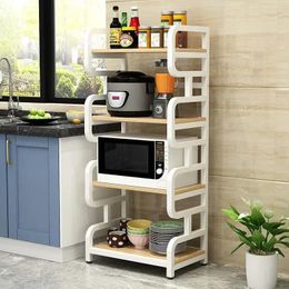 Kitchen Storage SH Aoliviya Shelf Floor Multi-Layer Microwave Oven Rack Household Bowls And Dishes Sea